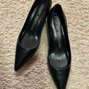 Stuart Weitzman 50 Black Leather Pump NEW no box 7  $495 Luxury